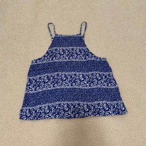 Full Tilt Blue Floral Halter Top